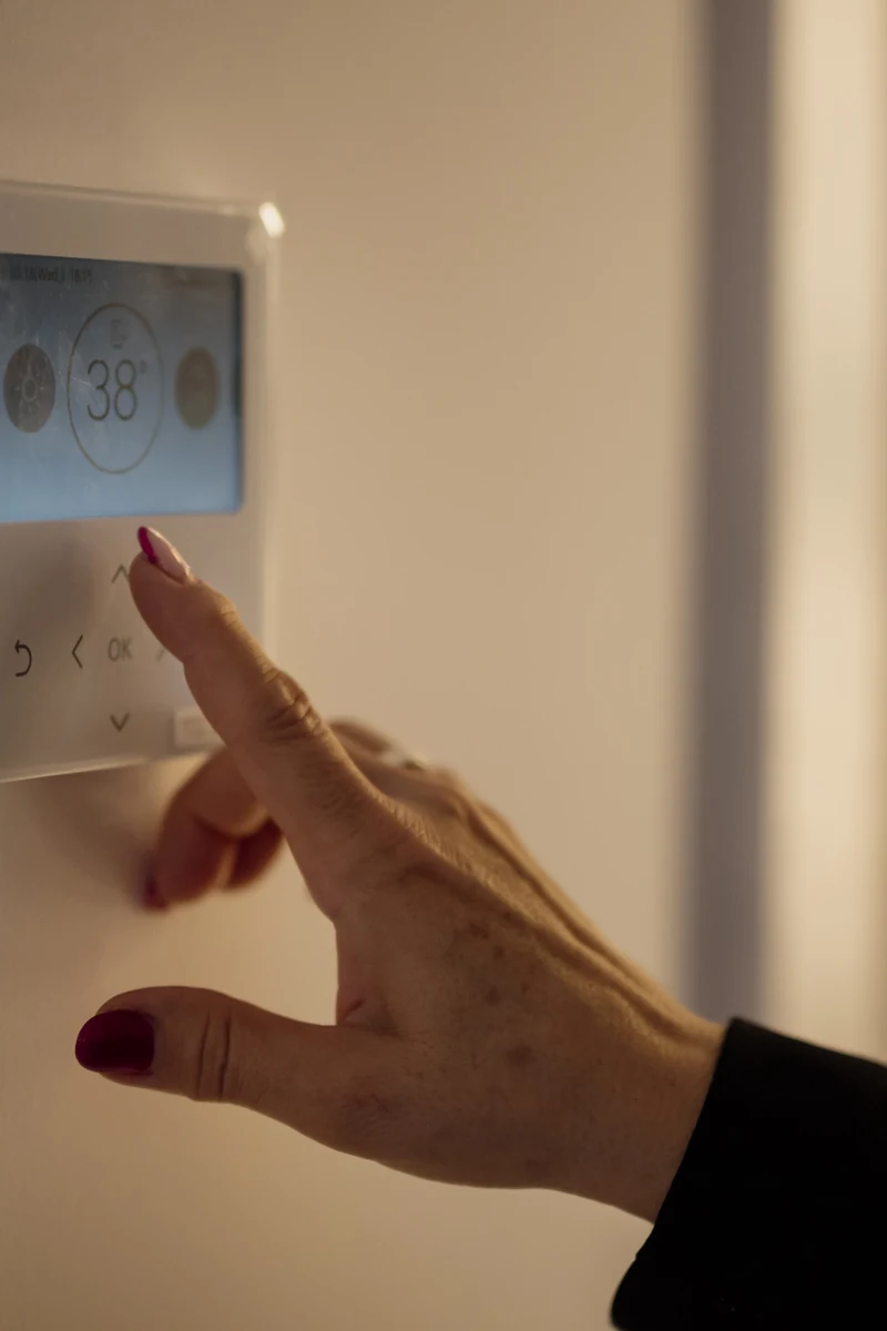 Thermostat on a wall
